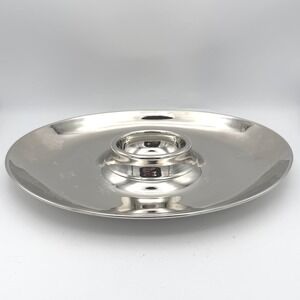 Gorham Let It Snow Chip and Dip Server Silver Snowflake Metal Serving Tray
